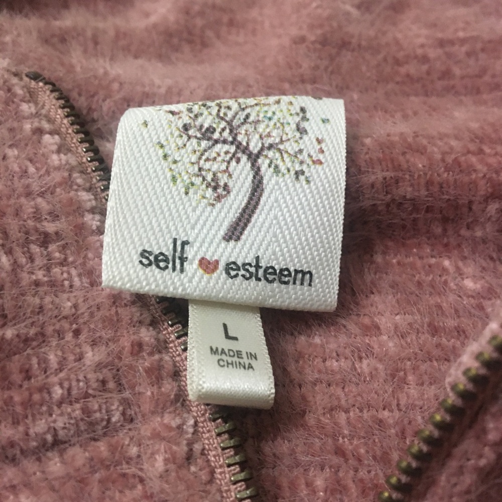 NWT Women's Fuzzy Jacket Quarter Zip Blush Pink L. - Picture 5 of 7